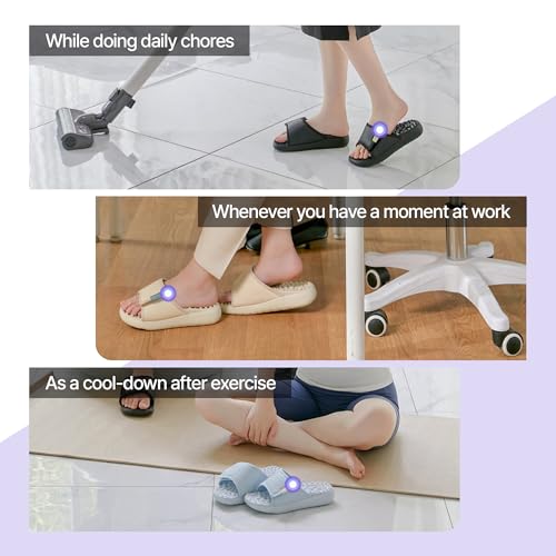 BALLOP Mamuring 1,700 Nodes Acupressure Massage Slippers - color: Black, size: 7 Women/6 Men