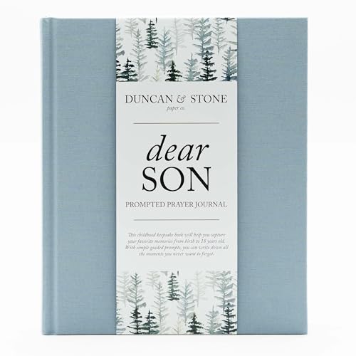 Duncan & Stone Dear Son Boy Mom Baby Memory Book Journal, Blue, 230pg - color: Blue