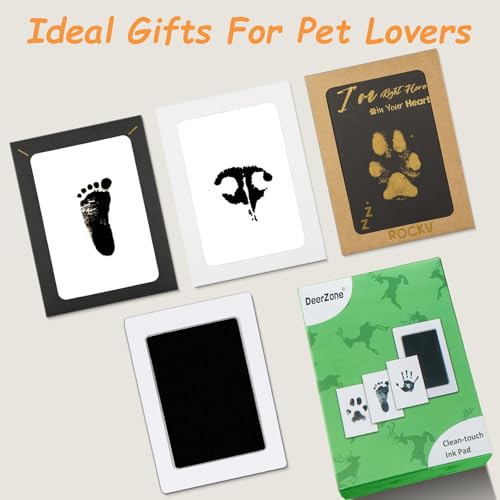 DeerZone Inkless Paw Print Kit,Dog Paw Print Kit,Dog Nose Print Kit - color: Gold/Black, size: Medium-Large 4 Pack