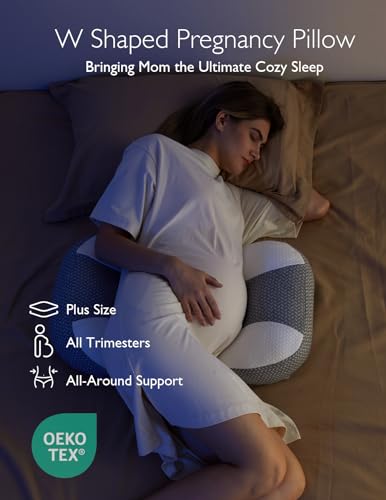 Momcozy Portable Pregnancy Pillow - Adjustable W Shaped Maternity Pillow - size: Plus Size