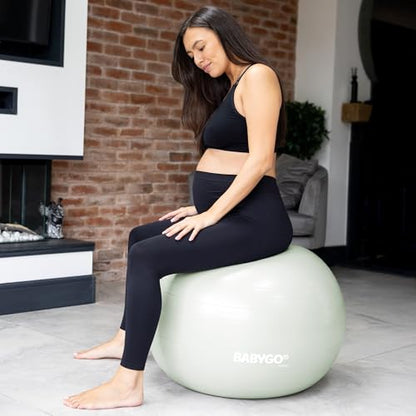 BABYGO Birthing Ball, Pregnancy & Labor, Award Winning Book - color: Sage, size: 75cm - Manual