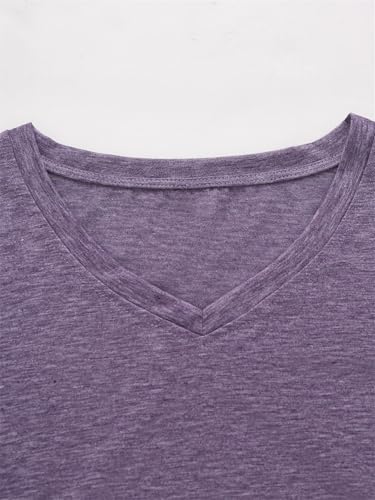 Nurse V Neck T Shirts for Women, Certified Nursing Assistant Tshirt - color: Purple, size: Large