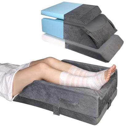 3-Height Adjustable Wide Leg Elevation Pillows for After Surgery - color: Grey