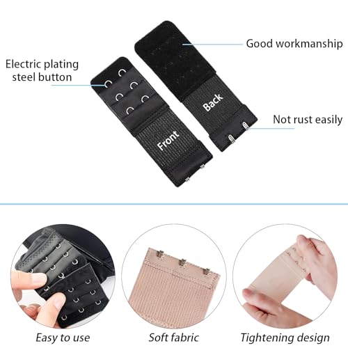 16/32 Pcs Bra Extenders, Women Ladies Stretchy Bra Band Extension 2 Hooks / 3 Hooks, Lingeries Bra Strap Extender - color: 32pcs-multicolor