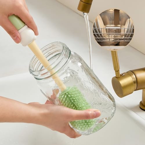 Mason Jar Pitcher, 32 oz (1 quart), Glass Pitcher with Lid - color: Green