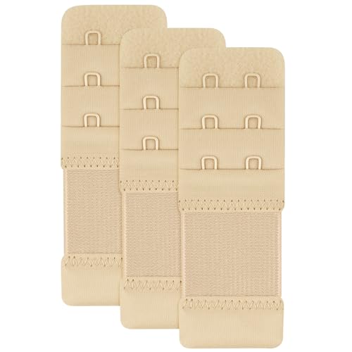 Vancle Women's Bra Extenders with 2 Hooks, Soft Stretchy Back Bra Extension Strap - color: 3*nude