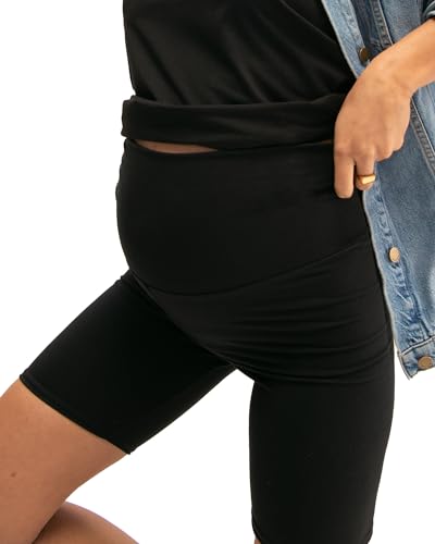 HATCH The Bodyflex Bike Short, Supportive & Sculpting, Under Over Belly Design for Pregnancy & Beyond, Black - size: Small