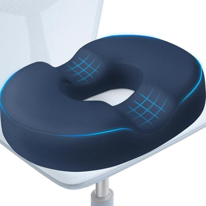 BlissTrends Donut Pillow Seat Cushion, Memory Foam Lifting Cushions - color: Blue, size: XX-Large