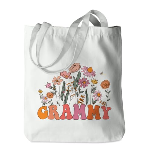 Grandma Gifts Tote Bag Birthday Mothers Day Retirement Gifts for Women Mama Nana Mimi Shoulder Bag Reusable Grocery Bags - color: Grammy