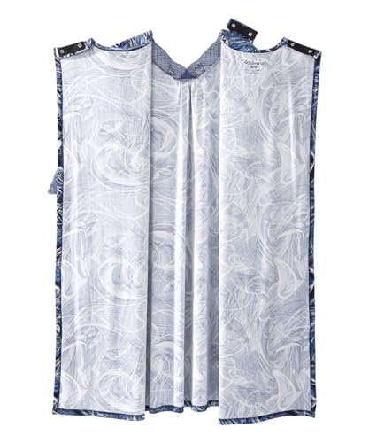 Silverts Women's Adaptive Open Back V-Neck Nightgown, Assisted Dressing - color: Blue Swirl, size: Medium