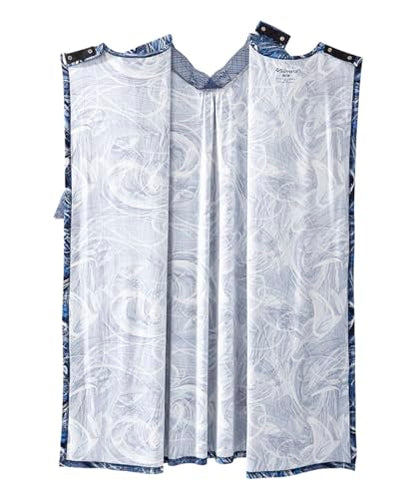 Silverts Women's Adaptive Open Back V-Neck Nightgown, Assisted Dressing - color: Blue Swirl, size: Medium