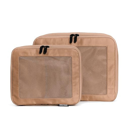Aerotrunk Compression Packing Cubes for Travel, 2-Pack, Mocha - color: Mocha, size: 2-Pack