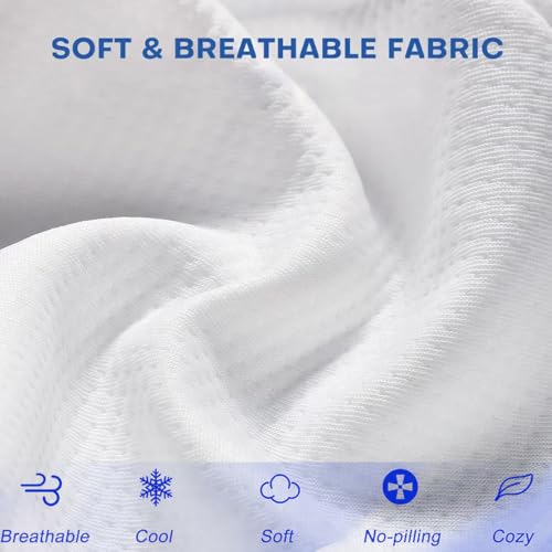 Replacement Pillow Cover for Contour Legacy Leg & Knee Foam Support Pillow-Cover ONLY (White) (1)