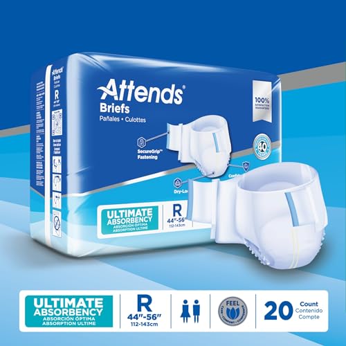 Attends Adult Incontinence Briefs, Regular, Ultimate Absorbency, 20ct Bag - size: Regular (Pack of 20)