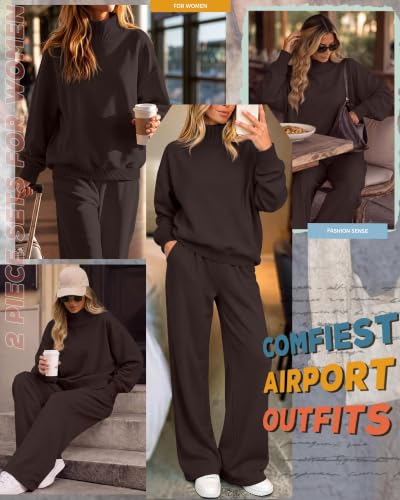 Neer Women's 2 Piece Set Sweatsuits Lounge Outfits Set - color: Brown, size: X-Large