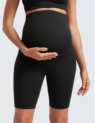 CRZ YOGA Maternity Biker Shorts 8" - color: Black, size: Small