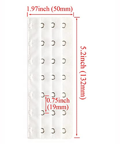 Corset Bra Extender Hook 3/4 Inch Spacing - color: 4pcs:7hook/White&black