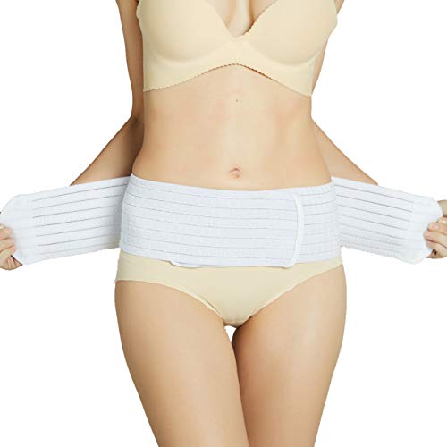 NeoTech Care 3-in-1 Maternity Pregnancy Support, Postpartum Belly Wrap & Pelvis Belt/Brace/Band (White, Small Size) - color: White, size: S