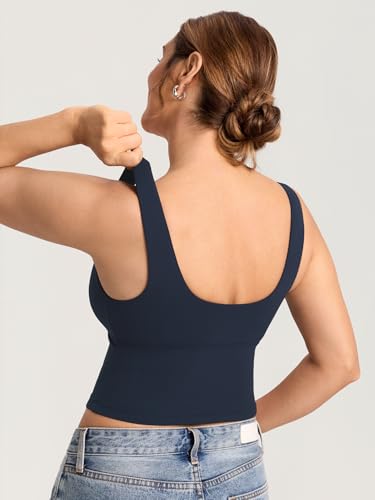 MOMANDA Longline Crossover Nursing Bras - color: Twilight Blue, size: Small