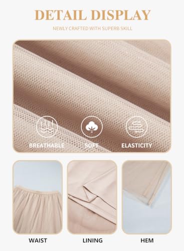 Eytino Plus Size Maxi Skirts for Curvy Women - color: Apricot, size: 3X