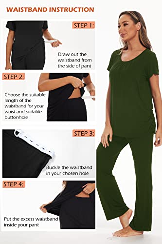 Smallshow Women's Maternity Nursing Pajamas - color: Army Green, size: Small