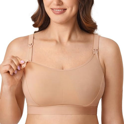 Gratlin Cotton Nursing Bra for Breastfeeding - color: Natural, size: X-Large