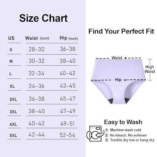 BATTEWA Incontinence Underwear for Women Leakproof Bladder Control Briefs - color: 2purple-2beige, size: Medium