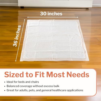McKesson Underpads Bed Pads, Heavy Absorbency, Peach, 30 x 36 in, 100 ct - size: 30x36 Inch