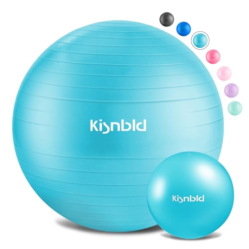 kisnbld Exercise Ball, Extra Thick Yoga Ball for Home Workout & Stability - color: Cyan Blue, size: XL,(27-30in,68-75cm)
