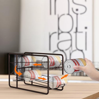 MOOACE 4 Pack Can Organizer for Pantry, Stackable Soda Can Dispenser Rack - color: Bronze