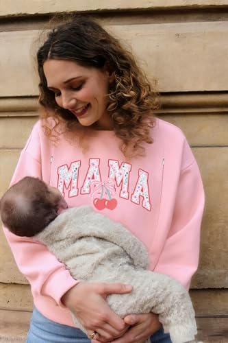 UNIQUEONE Nursing Sweatshirt Women Hidden Zip Breastfeeding Shirts - color: Pink, size: Large