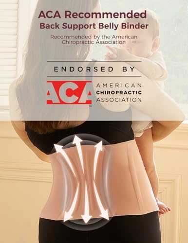 Momcozy Ergowrap Petite Belly Binder, 3D Lifting & Ergonest Back Support - color: 9" / Oyster Pink, size: Medium