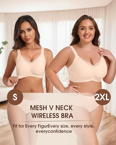 SHIJIALI Jelly Bras Wireless Push Up Invisible Under Tees - color: A01 Blush Beige, size: X-Large