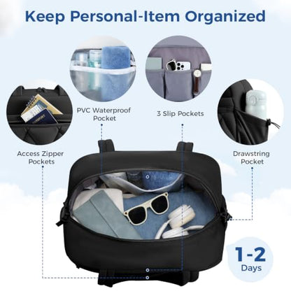 Women's Duffle Gym Bag, Carry-On Shoe Compartment for Weekender Overnight - color: Black, size: Medium