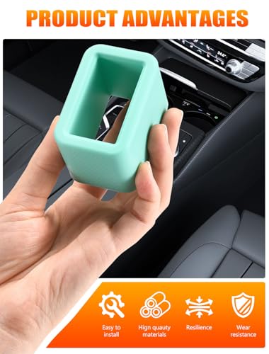 Glow In The Dark Seat Belt Buckle Holder, 2 Pack Silicone Universal - color: Green