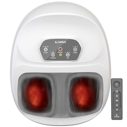 CuPiLo Foot Massager with Heat, FSA Eligible HSA Full Foot Massage, White - color: White