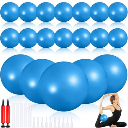 Sotiff 20 Pcs Small Pilates Ball Bulk 9 Inch Mini Yoga Ball - color: Solid Blue