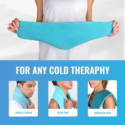 ICEWRAPS Fabric Cover for 7"x28" Clay Pack, Reusable Ice Pack Cover - Blue - style: Fabric Cover Only