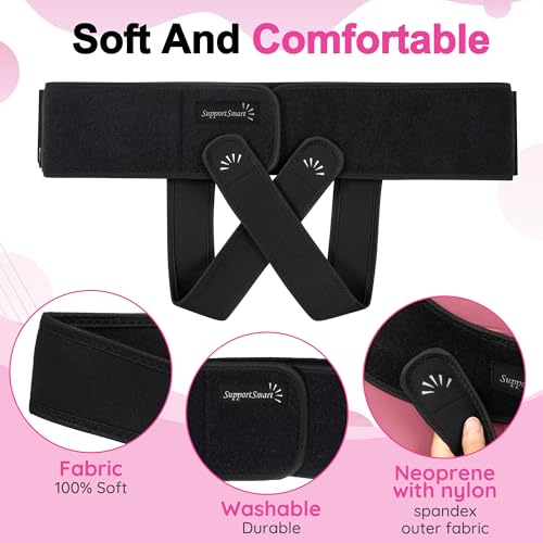 V3 Smart Maternity Belt 4 in 1 - Adjustable Pregnancy, Pelvic Support Belt, Hip & Vulva Support Belt, Comfortable Belly Band for Prenatal & Postpartum Relief, Soft & Breathable Fabric - size: Small/Medium