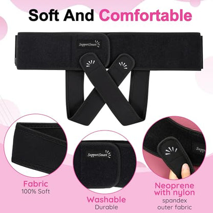 V3 Smart Maternity Belt 4 in 1 - Adjustable Pregnancy, Pelvic Support Belt, Hip & Vulva Support Belt, Comfortable Belly Band for Prenatal & Postpartum Relief, Soft & Breathable Fabric - size: Small/Medium