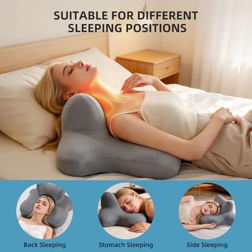 Memory Foam Support Wedge Pillow for Sleeping Reading Lying - color: Grey