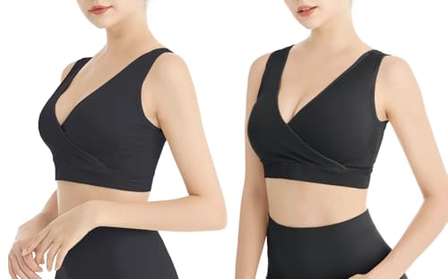 Lemef Nursing Sleep Bras Wirefree Maternity Breastfeeding Bras 3 Pack - color: 1*black (No Padding), size: Small