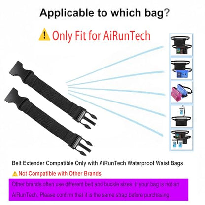AiRunTech Extender Belt – Adjustable Strap Extension (2 Pack), Only Compatible with AiRunTech Waterproof Fanny Packs - size: 5 inches