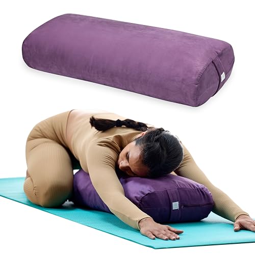 Gaiam Yoga Bolster Pillow, Supportive Cushion for Restorative Yoga - color: Purple