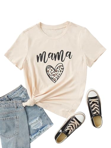 Women Maternity Nursing Shirt Leopard Heart Friendly Zip Breastfeeding Tops - color: Cream, size: Large