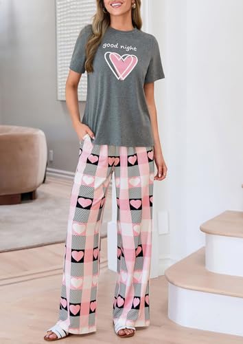 PRETTYGARDEN Pajamas for Women 2 Piece Lounge Set - color: Dusty Pink, size: XX-Large