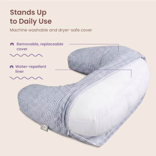 Boppy Nursing Pillow, Safe Ergonomic Breastfeeding & Baby Feeding Support - color: Blue Speckled Current