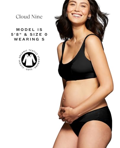 KNICKEY Subset Women's Organic Cotton Maternity Below-Belly Briefs, 3 Pack - color: Carbon, size: Small