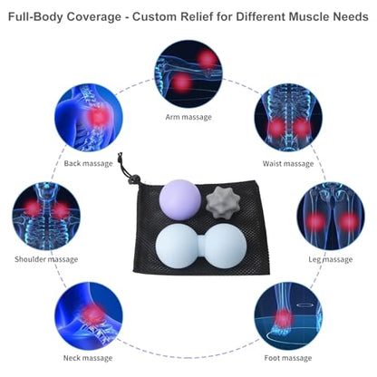 Silicone Massage Ball Set, Peanut, Lacrosse & Spiky Massage Balls - style: Peanut Ball Set