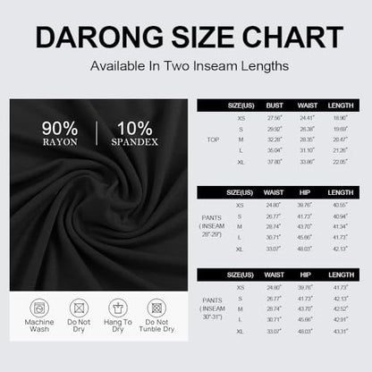 Darong Women's 2 Piece Summer Outfits Sleeveless Matching Lounge Sets - color: Black, size: X-Large